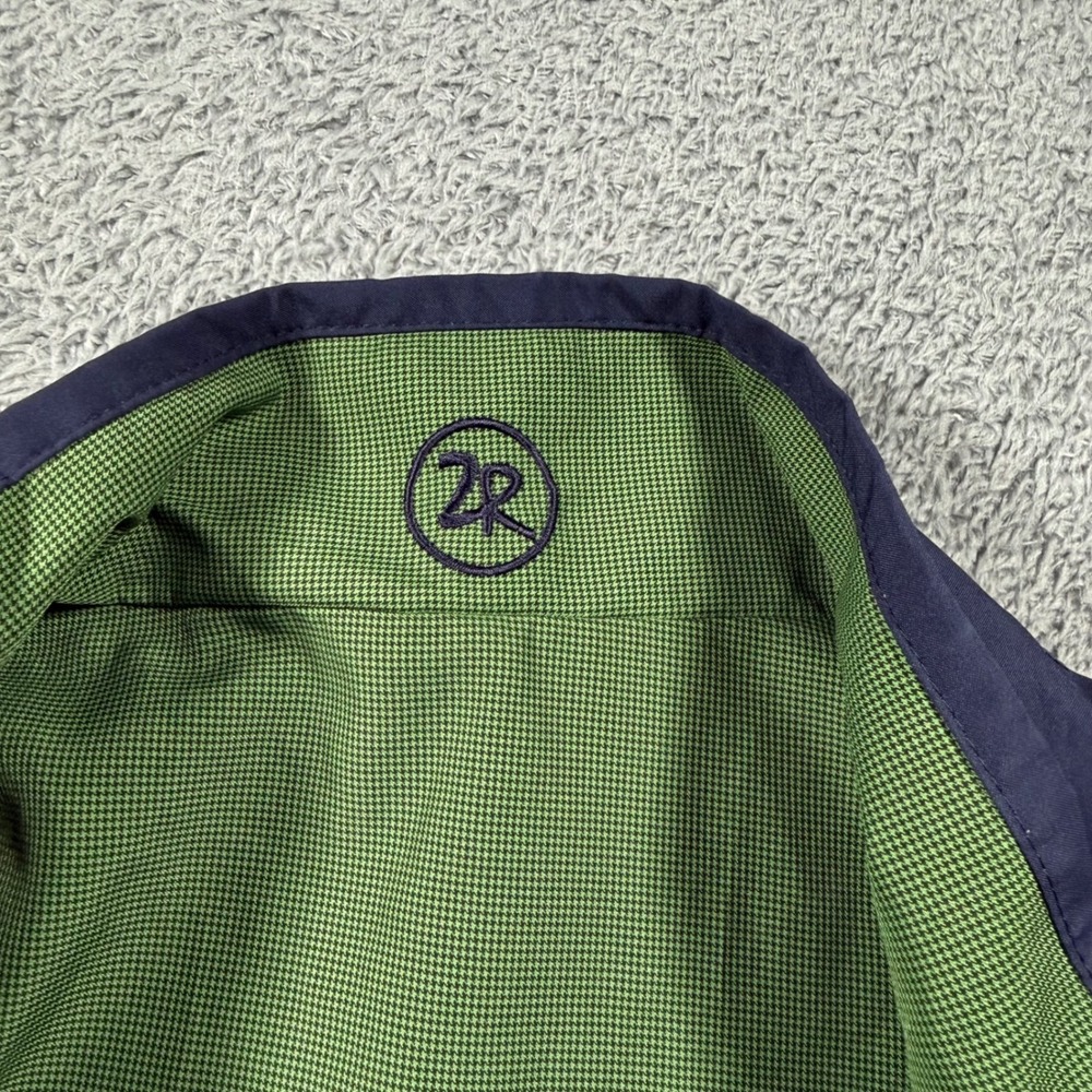 Zero Restriction Golf Pullover Mens Large Green Navy Reversible Waterproof S/S